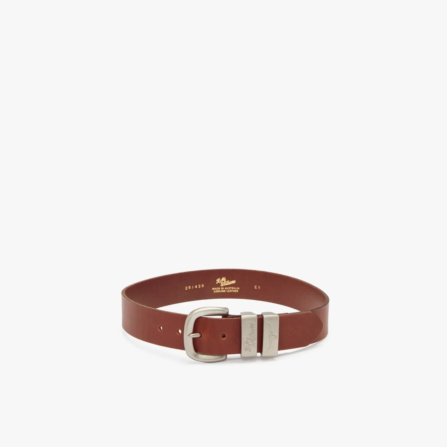 1 1/2" 3 Piece Solid Hide Belt - Dark Tan