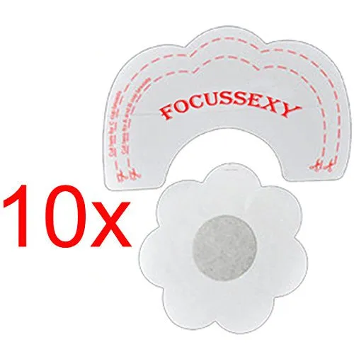 10 x Nipple Pasties Nippleless Cover & 10 x Bra Lift Tape Adhesive Disposable