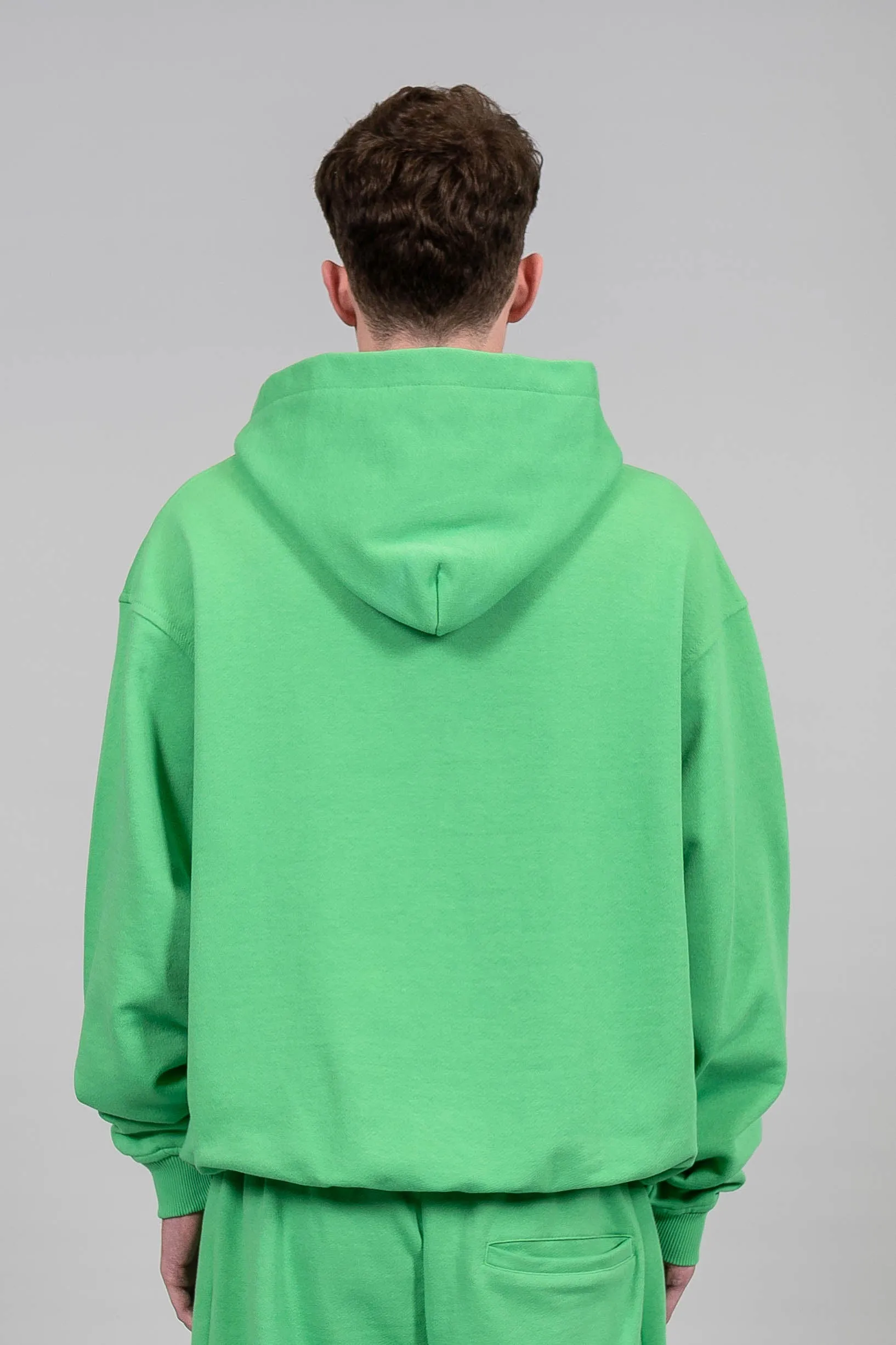 3D COLLEGE EMBROIDERY APPLE GREEN FRONTZIP