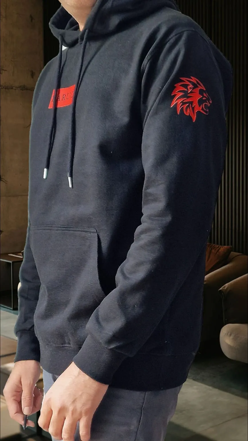 Barucci Joe Black Cotton-Blend Hoodie With Red Logo