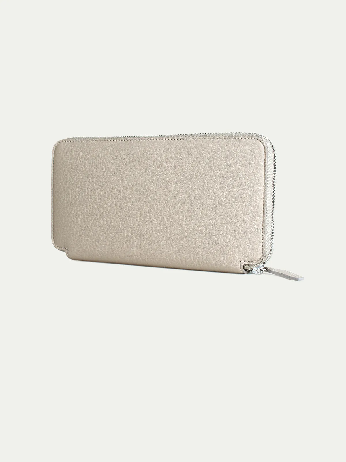 Beige Zipper Wallet