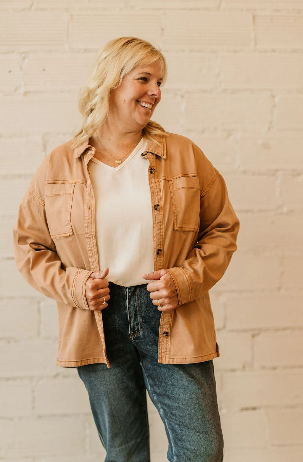 BERKLEY RUST ORANGE BUTTON DOWN JACKET