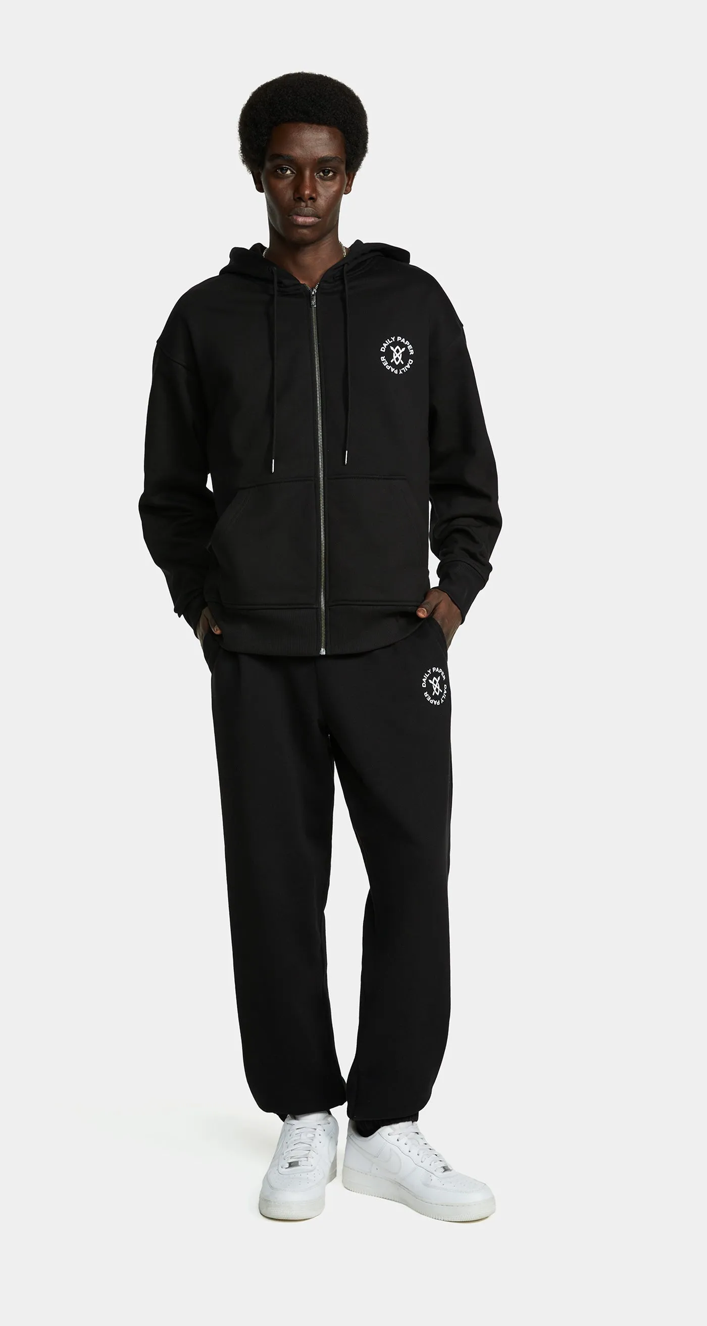 Black Ezar Zip Hoodie