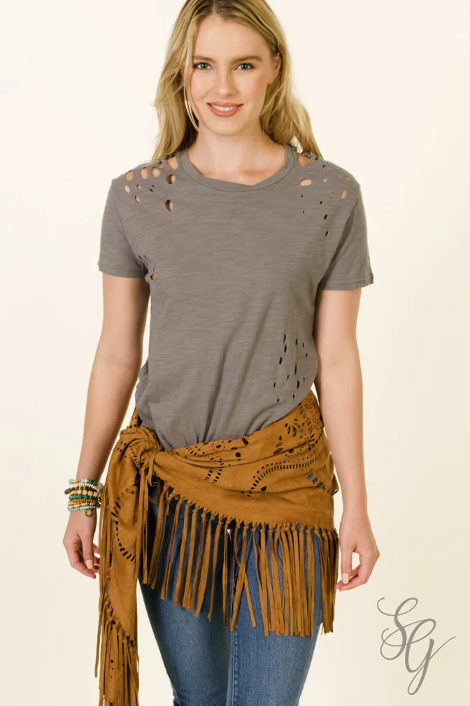 Bohemian Style Fringed Wrap