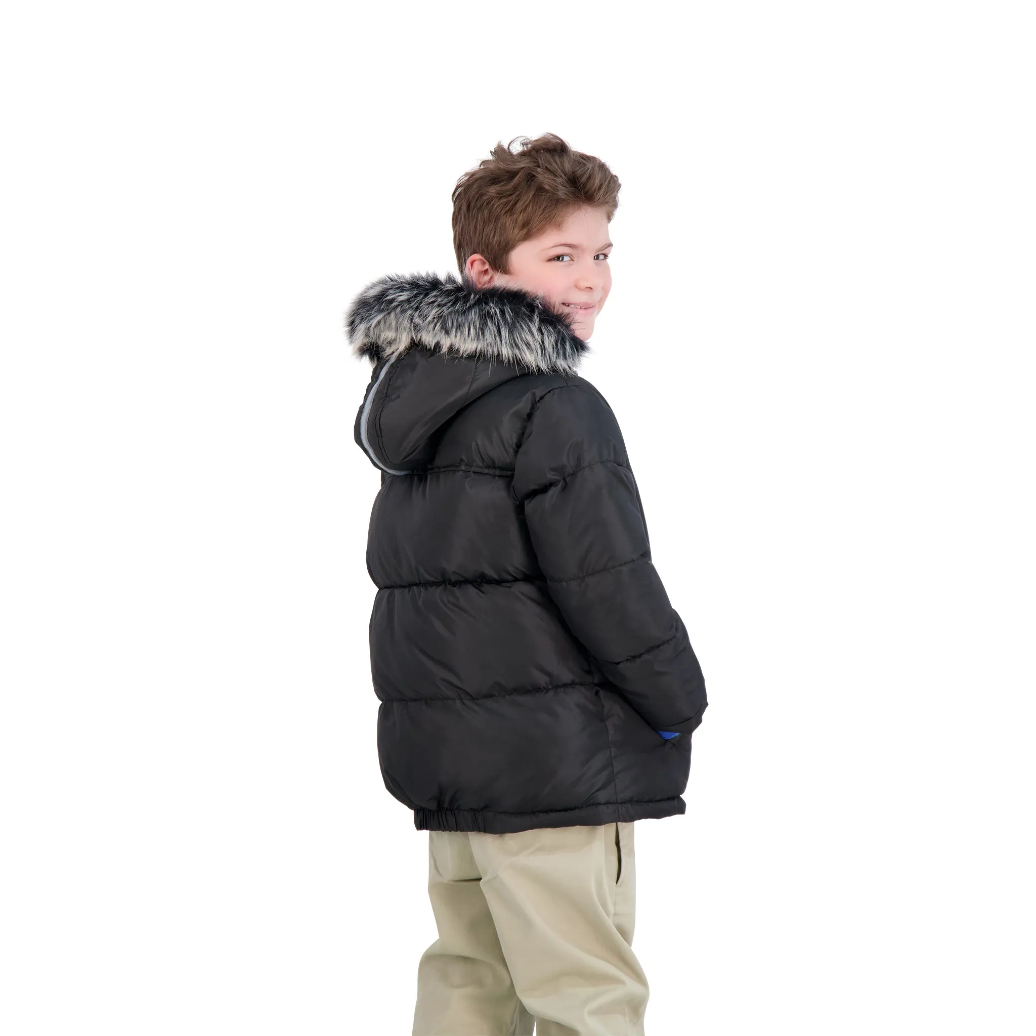 Boys Nordic Coat with Detachable Faux Hood