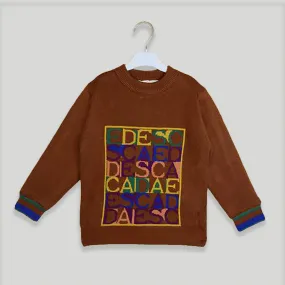 C1191  PLAYHOUSE Alphabet Brown Sweater