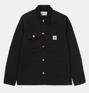 Carhartt WIP Michigan Coat in Black Rinsed – Summer Version