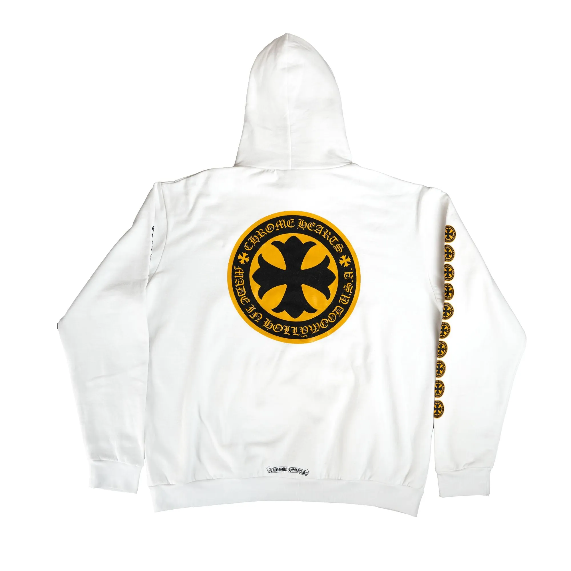 Chrome Hearts Hollywood Yellow Plus Cross Hoodie White