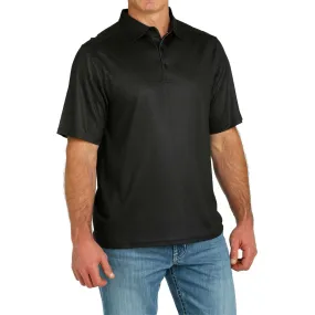 Cinch Men's ArenaFlex Jacquard Polo Short Sleeve Shirt - Black