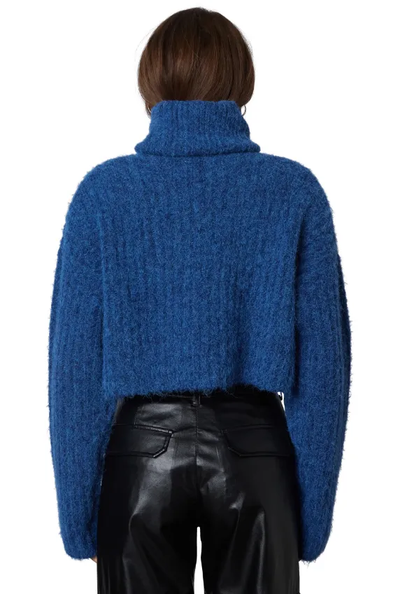 Cobalt Bruni Crop Turtleneck Sweater