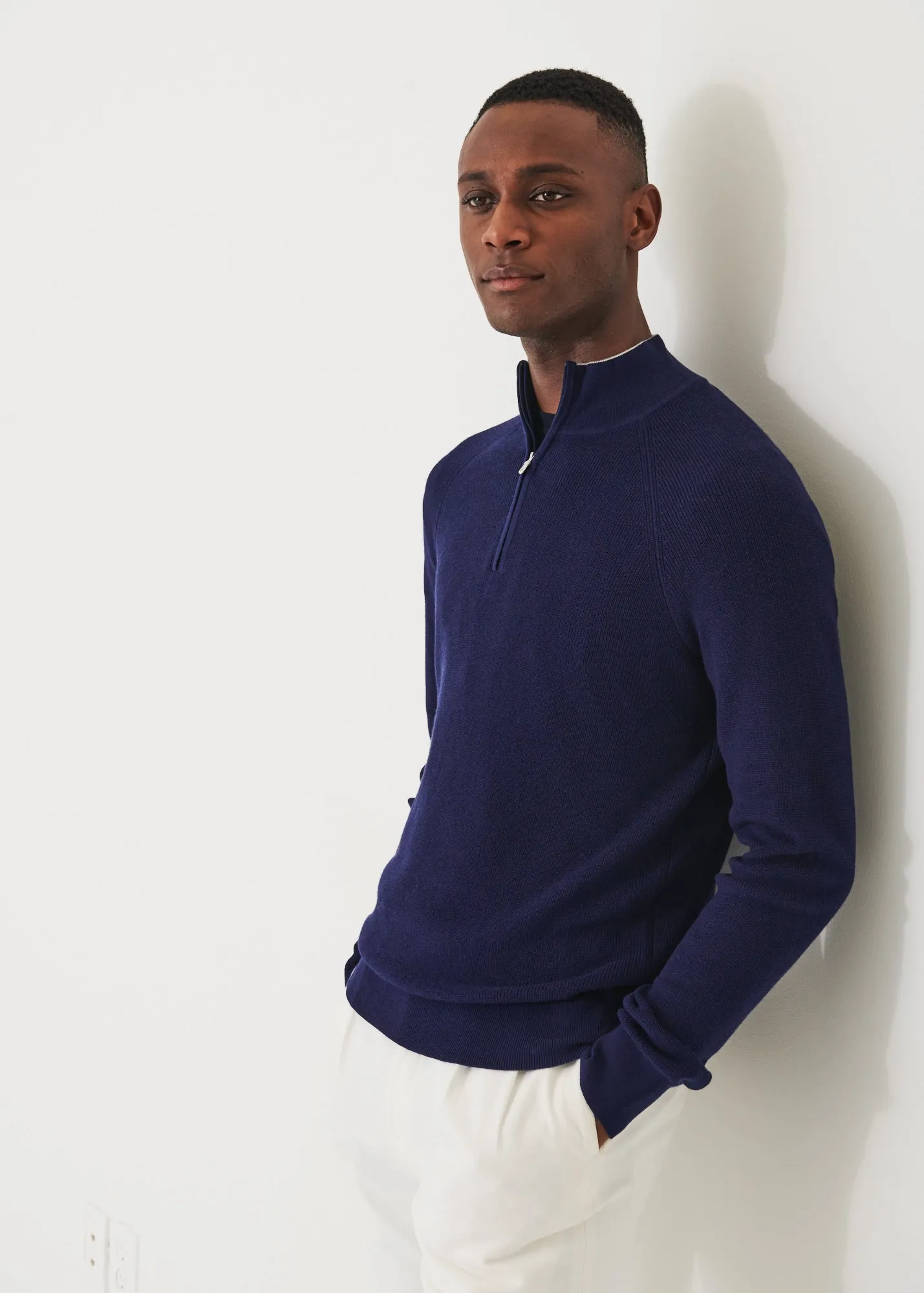 COTTON BLEND QUARTER ZIP