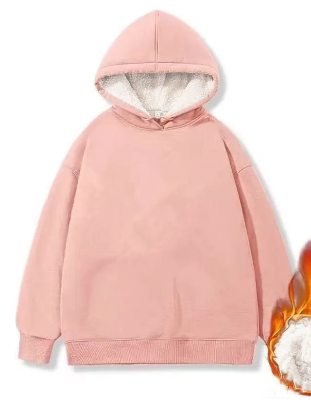 Cozy Sherpa Fleece Lined Women's Hoodie Sweatshirt