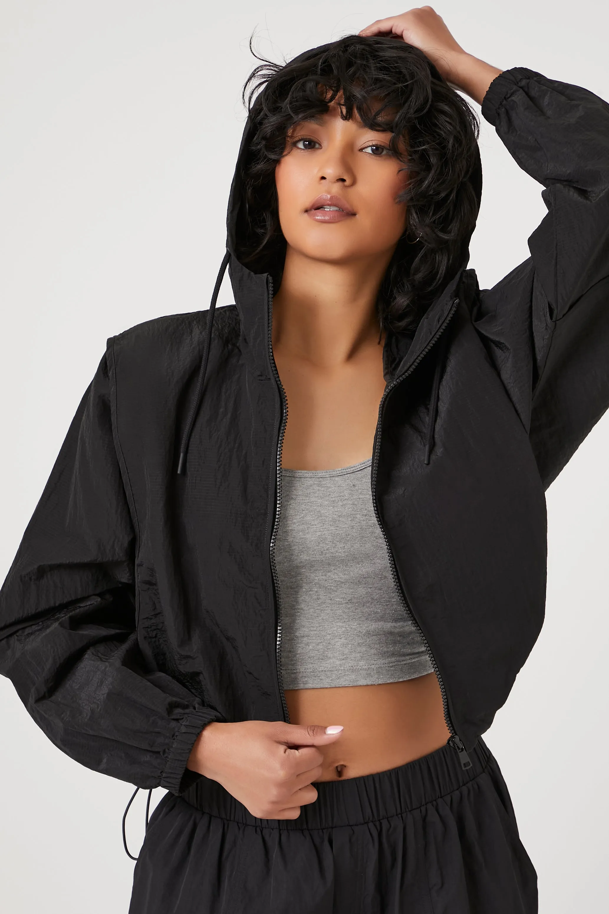 Cropped Windbreaker Jacket