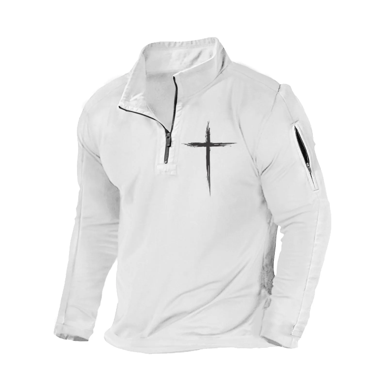 CROSS 1/4 ZIPPER GRAPHIC SWEATSHIRT