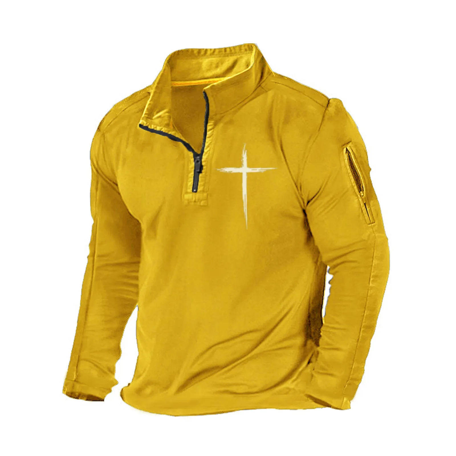 CROSS 1/4 ZIPPER GRAPHIC SWEATSHIRT