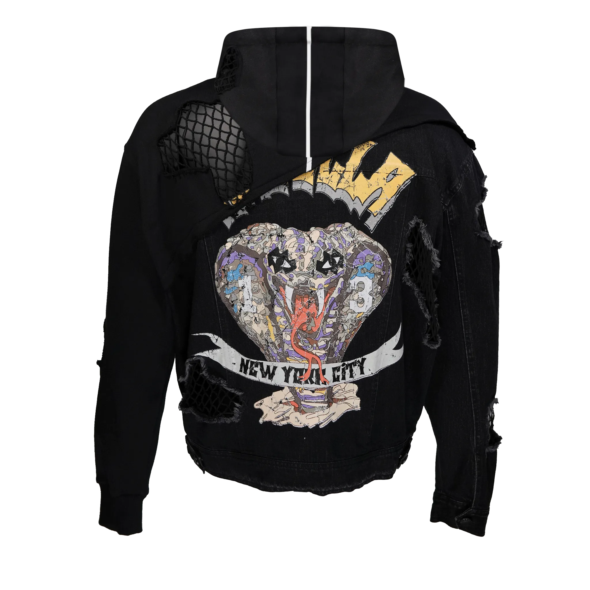 CROWN ROYALE DENIM HOODIE HYBRID JACKET