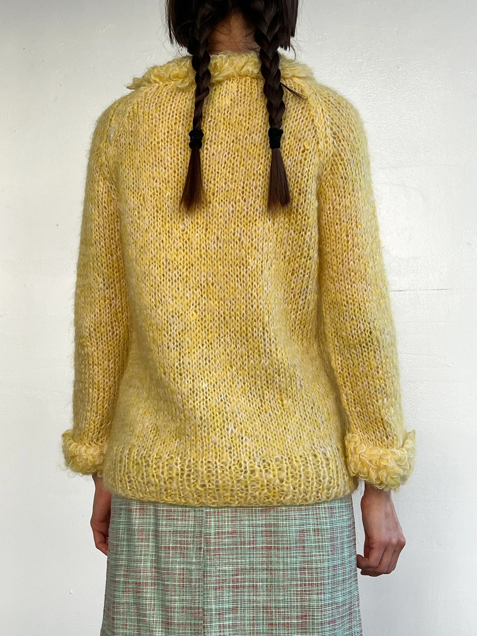 Daffodil Fringed Mohair Sweater (M)