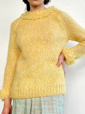 Daffodil Fringed Mohair Sweater (M)