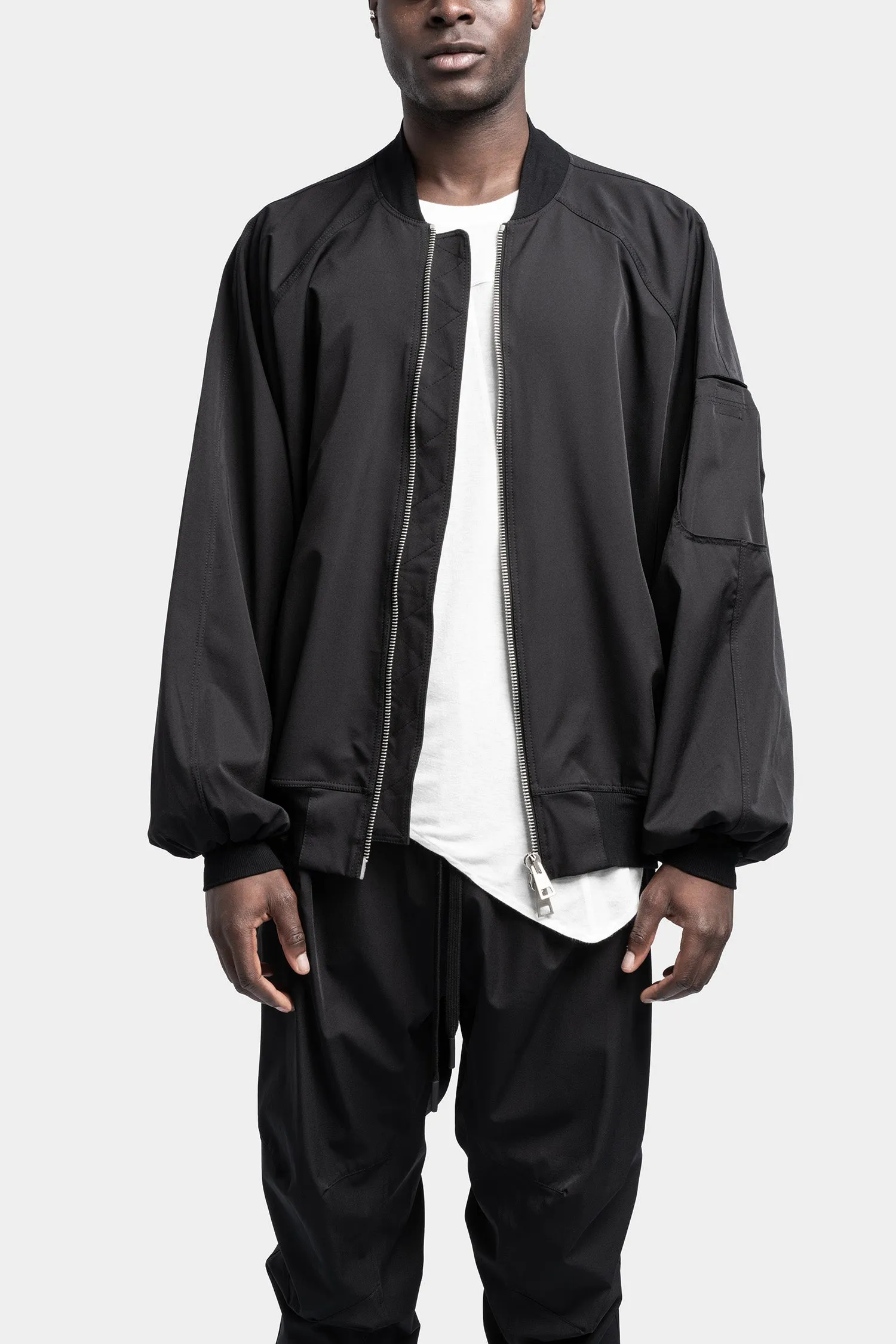 Draped tech bomber