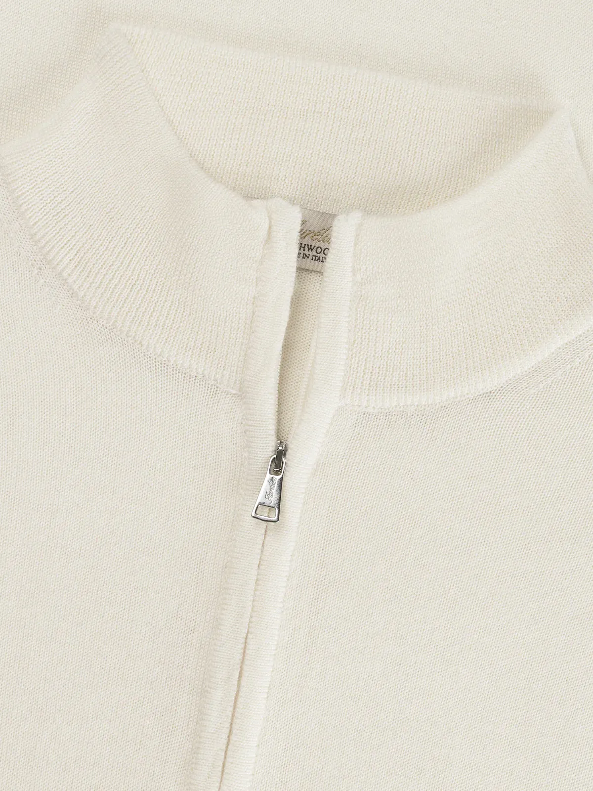 Extrafine Merino Zipper Sweater Ivory