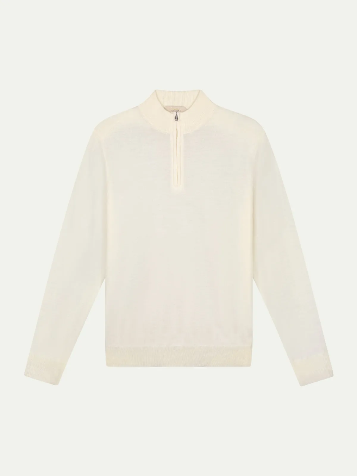 Extrafine Merino Zipper Sweater Ivory