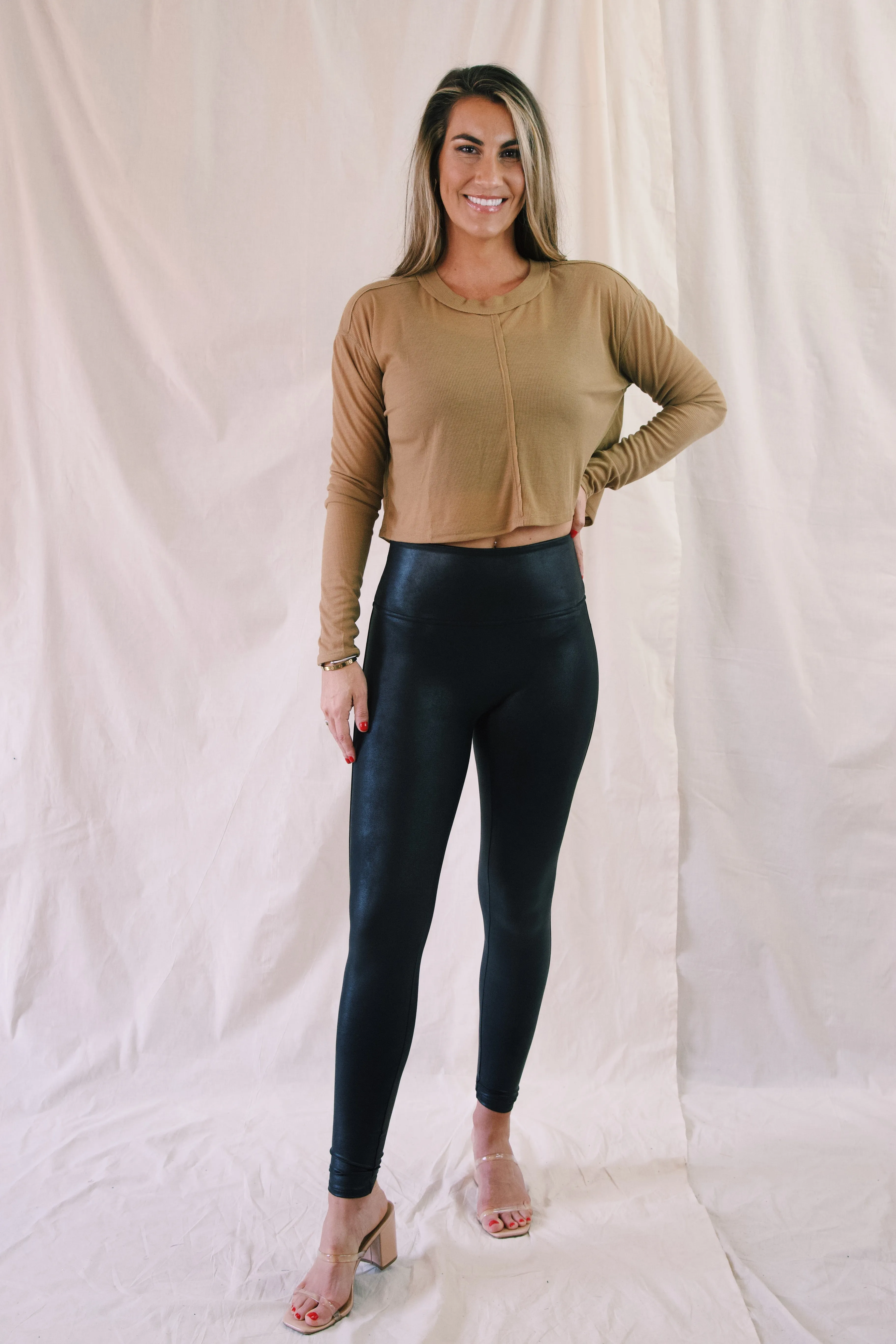 Faux Leather Leggings, Black | SPANX