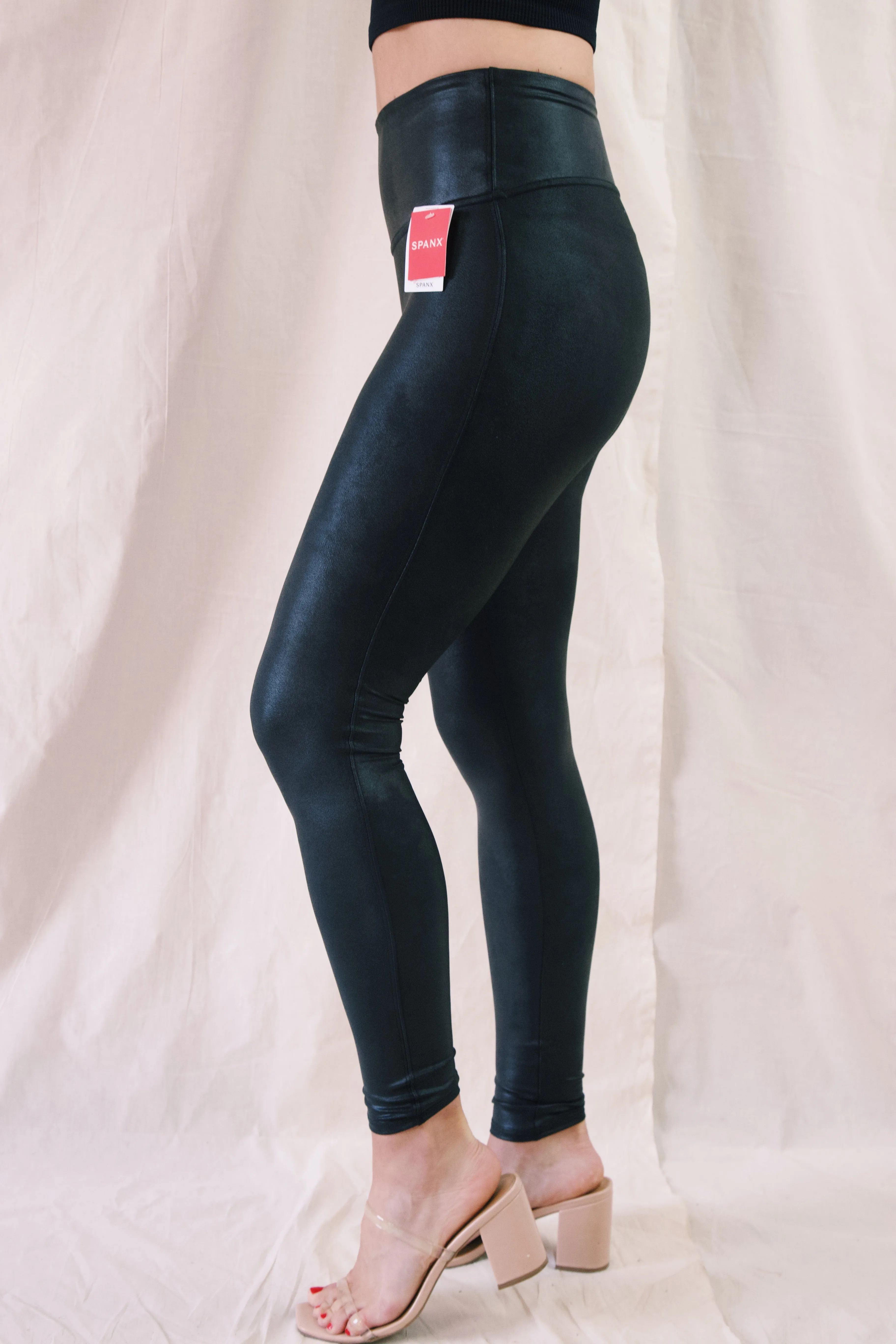 Faux Leather Leggings, Black | SPANX