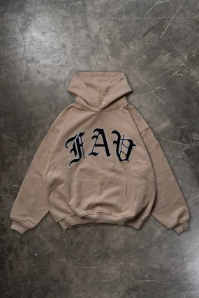 FAV FROTTEE BEIGE SNAP BUTTON HOODIE