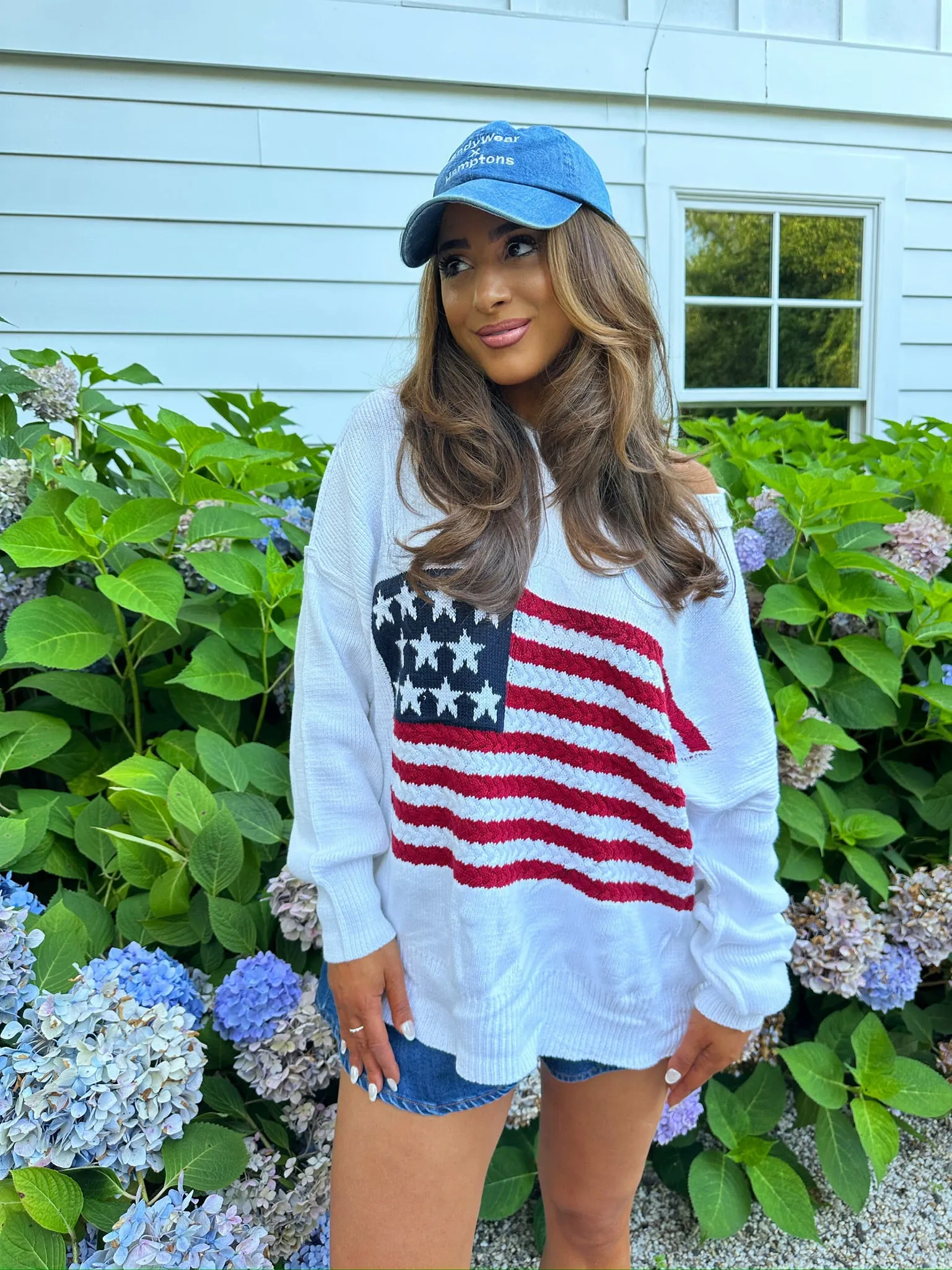 Flag Crochet Knit Sweater Top