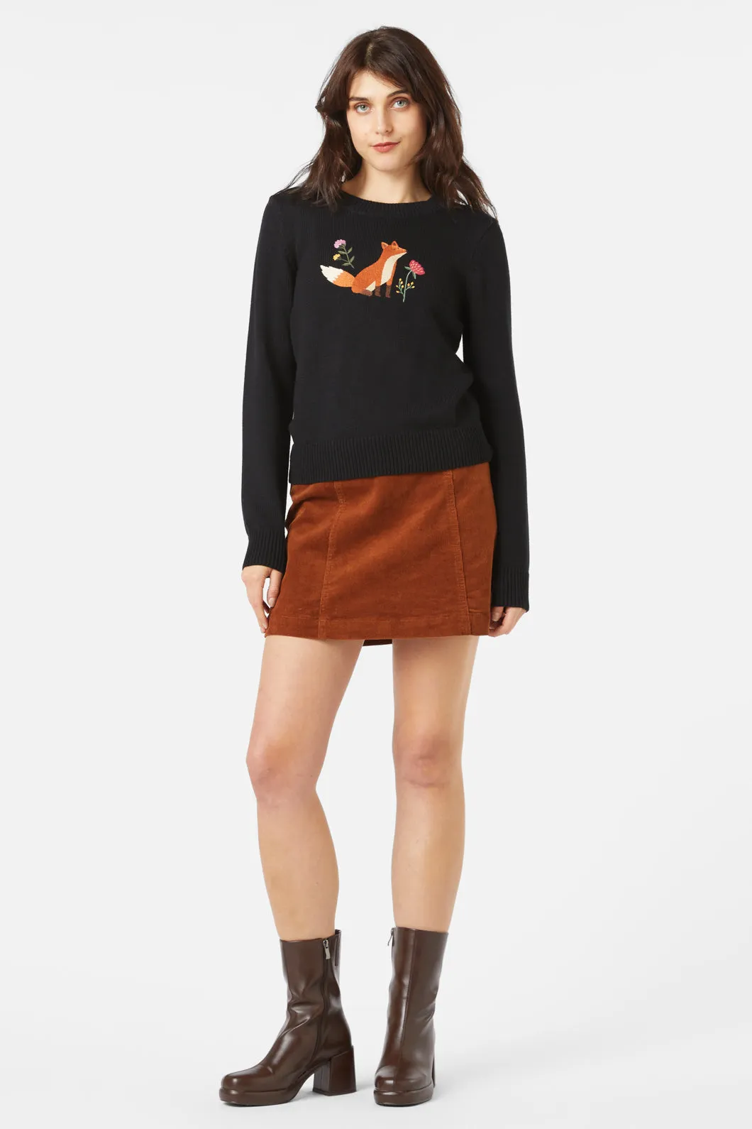 Fox Embroidered Sweater