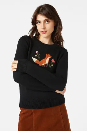 Fox Embroidered Sweater