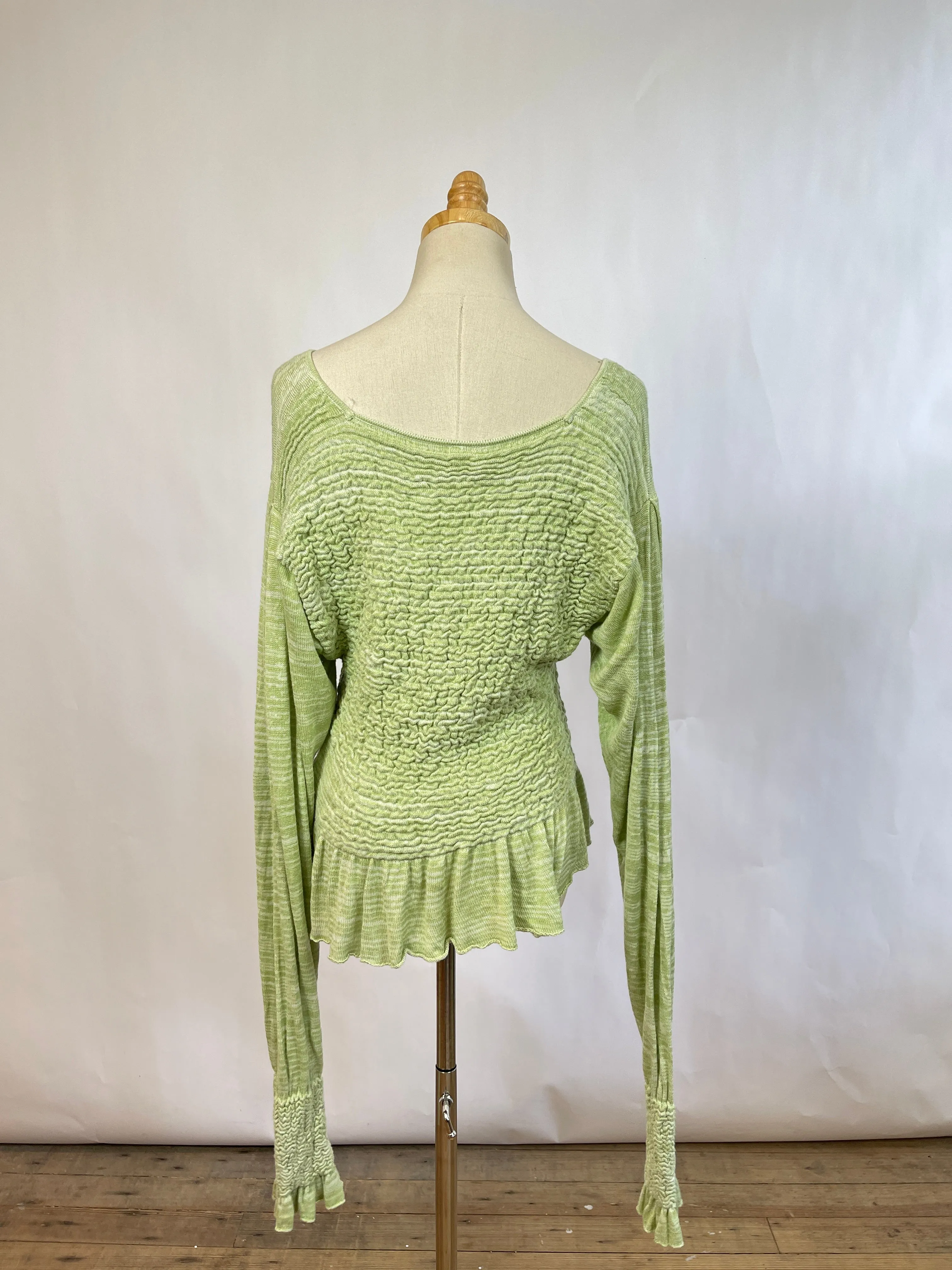 Free People Green Knit Top (L)