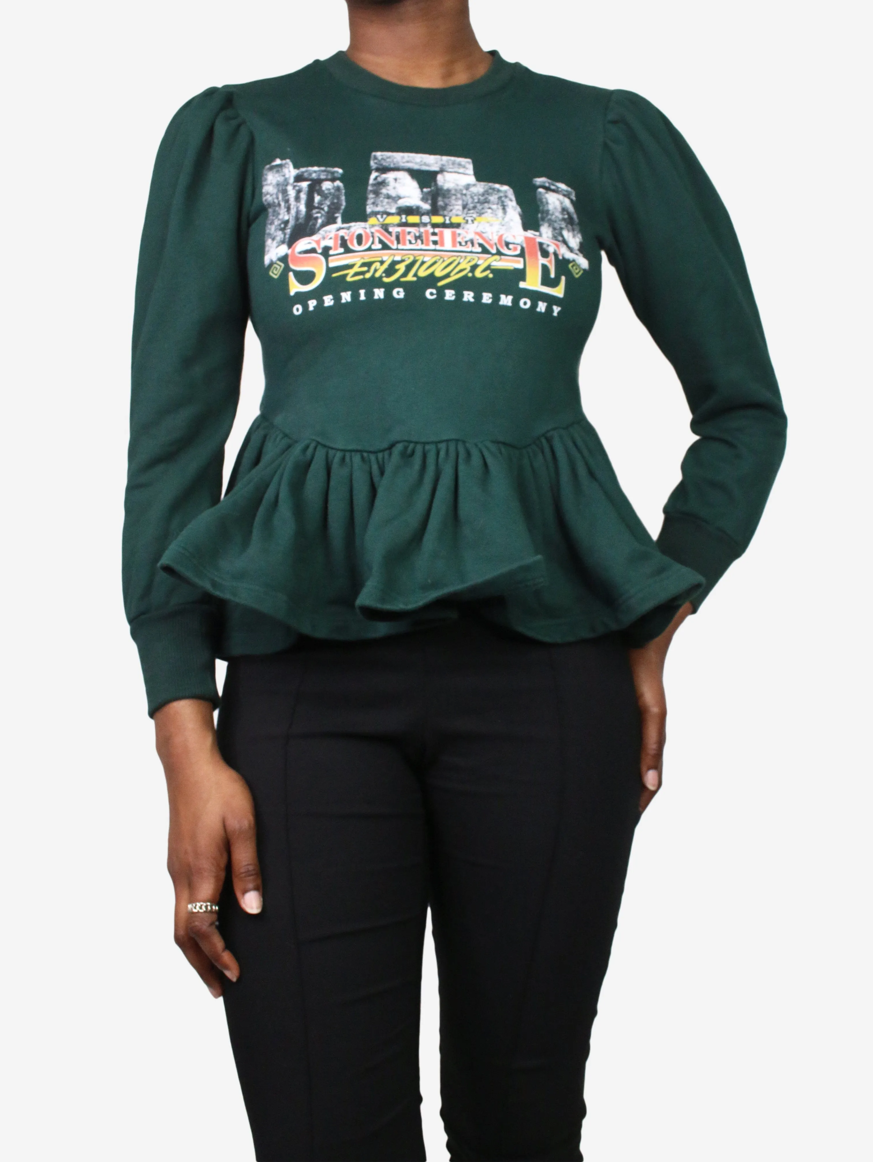 Green sweater - size UK 8