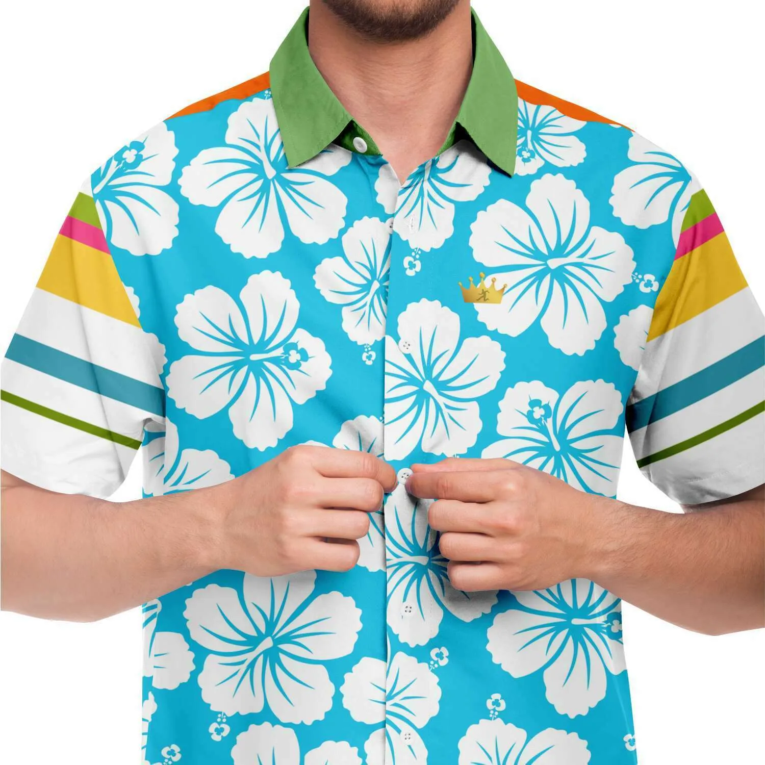 Hawaiian Tropic Short Sleeve Button Down Shirt