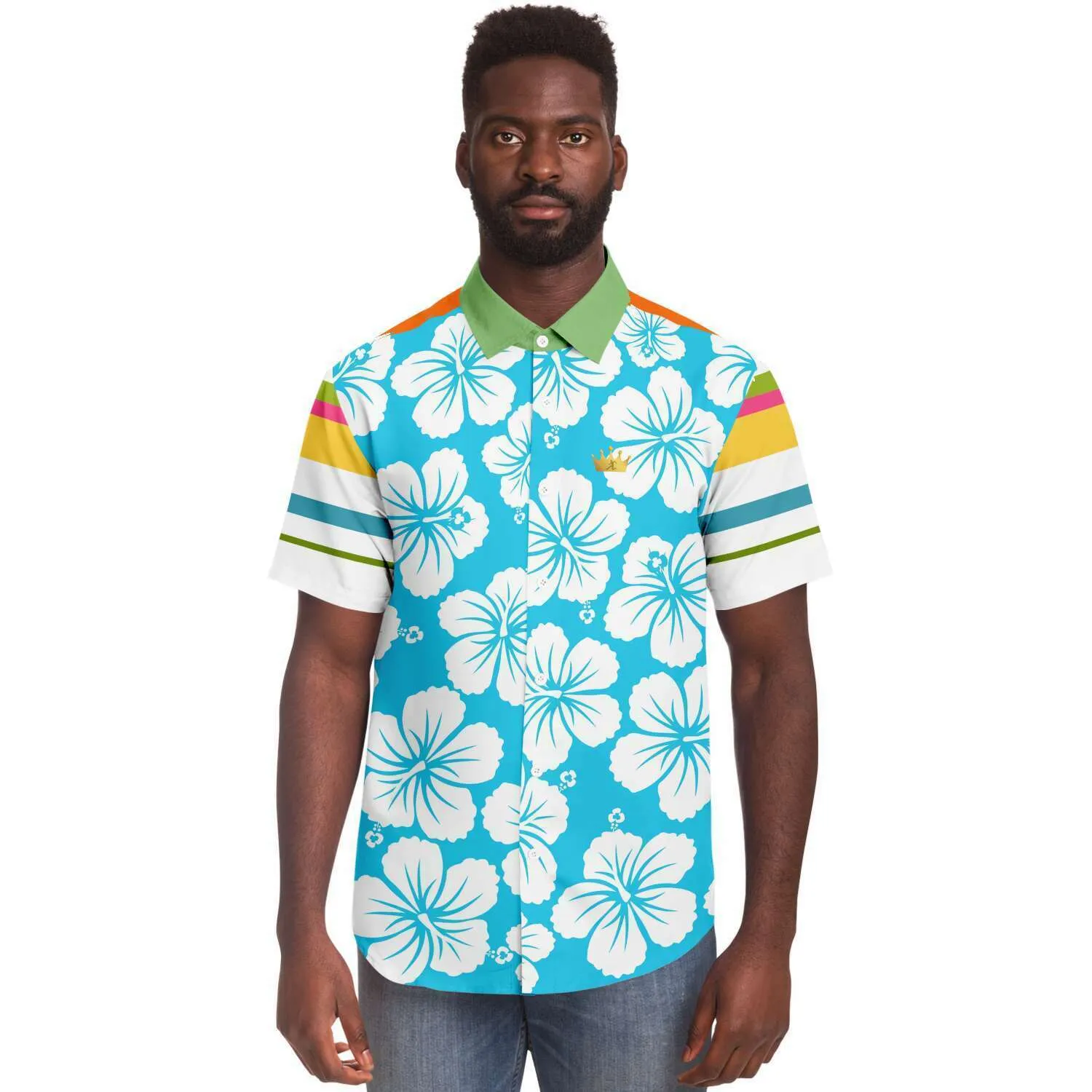 Hawaiian Tropic Short Sleeve Button Down Shirt