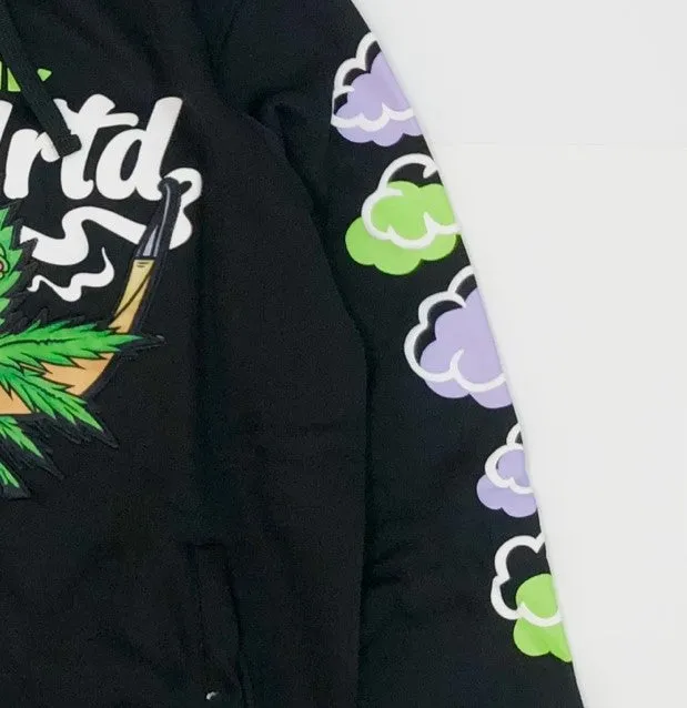 HIGHLY UNDRTD Smoky Vacation Graphic Pullover Hoodie - Black