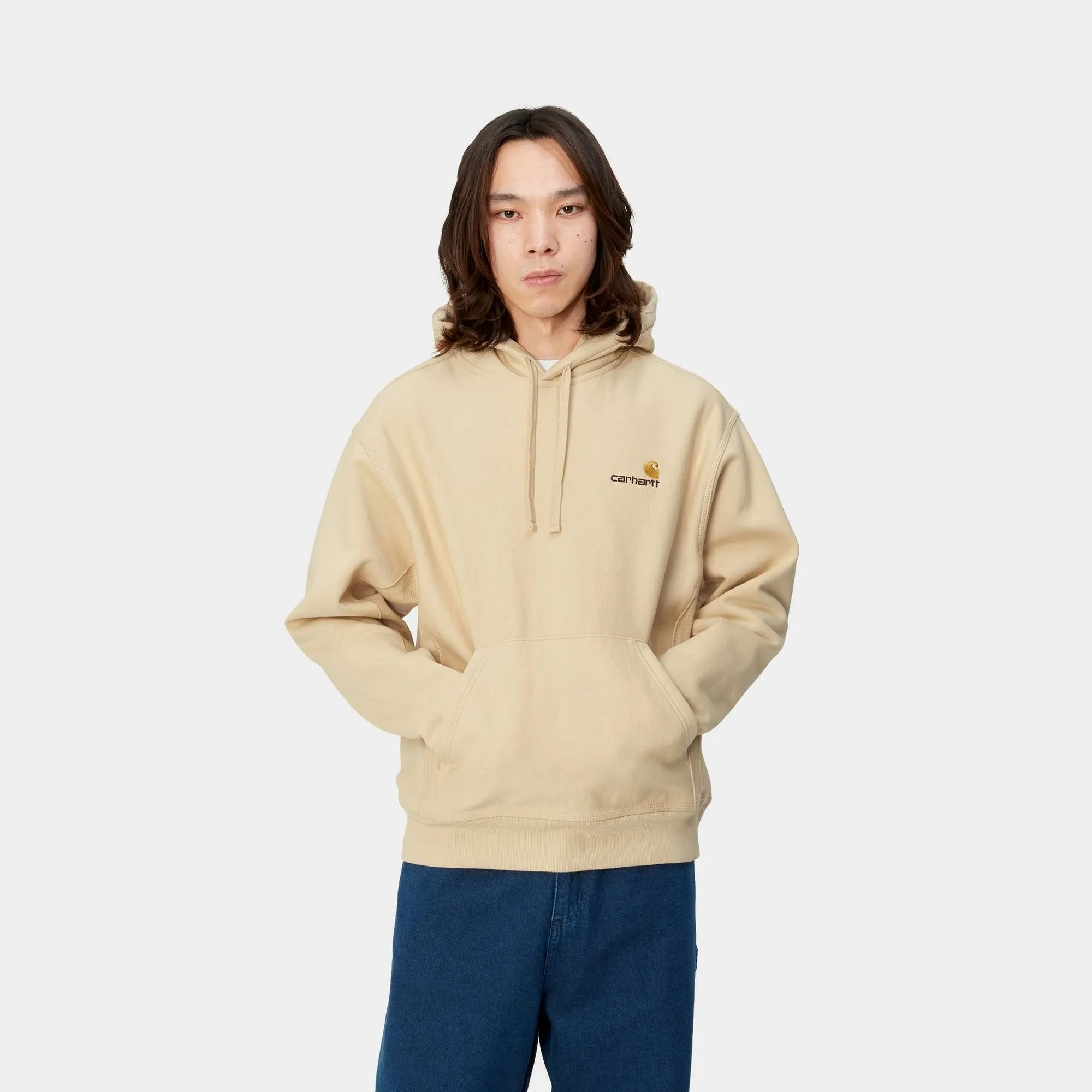 Hooded American Script Sweatshirt | Rattan