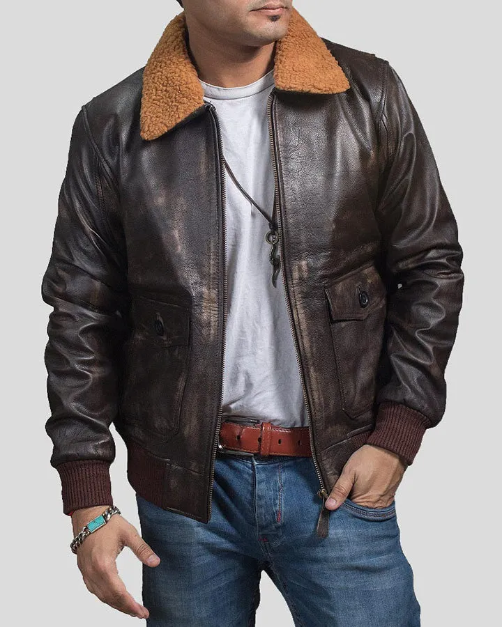 Kane Brown Bomber Sherling Leather Jacket