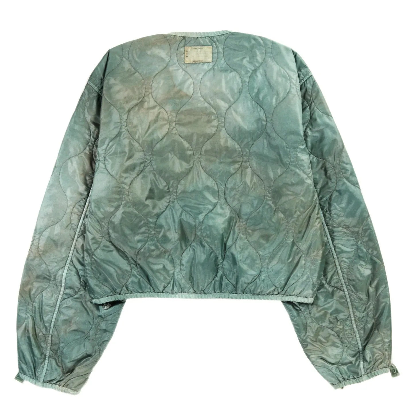 KAPITAL NYLON QUILTING DIP-DYE LINING CROPPED BOLERO LIGHT GREEN