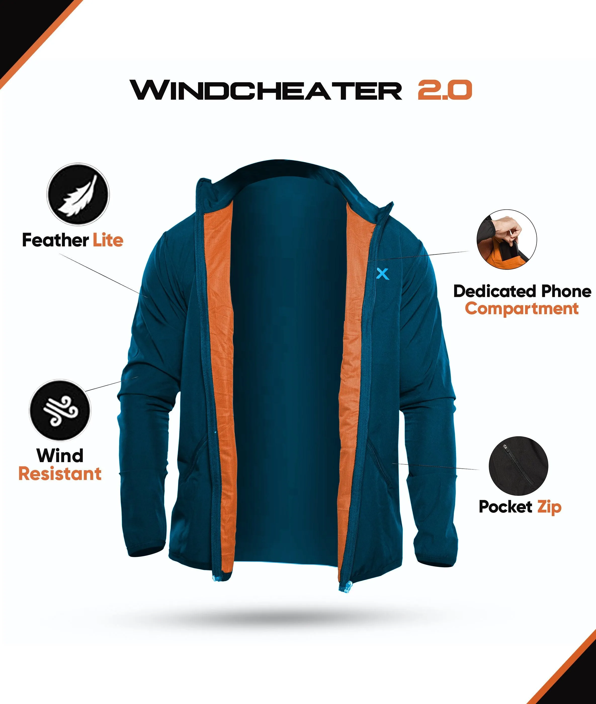 Krypto Blue GymX Summer Windcheater (Dedicated Phone Pocket)