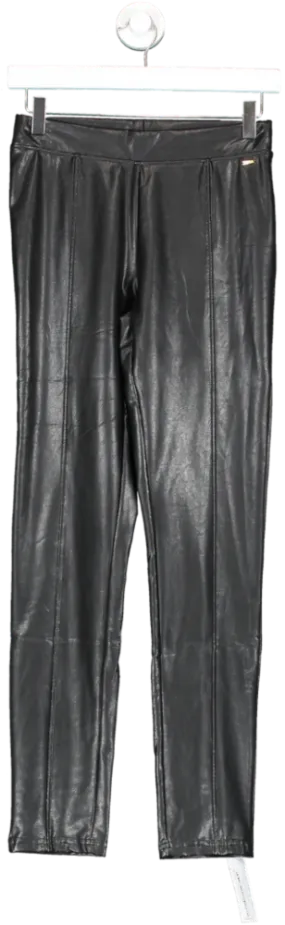 Lascana Black Faux Leather Leggings UK 8