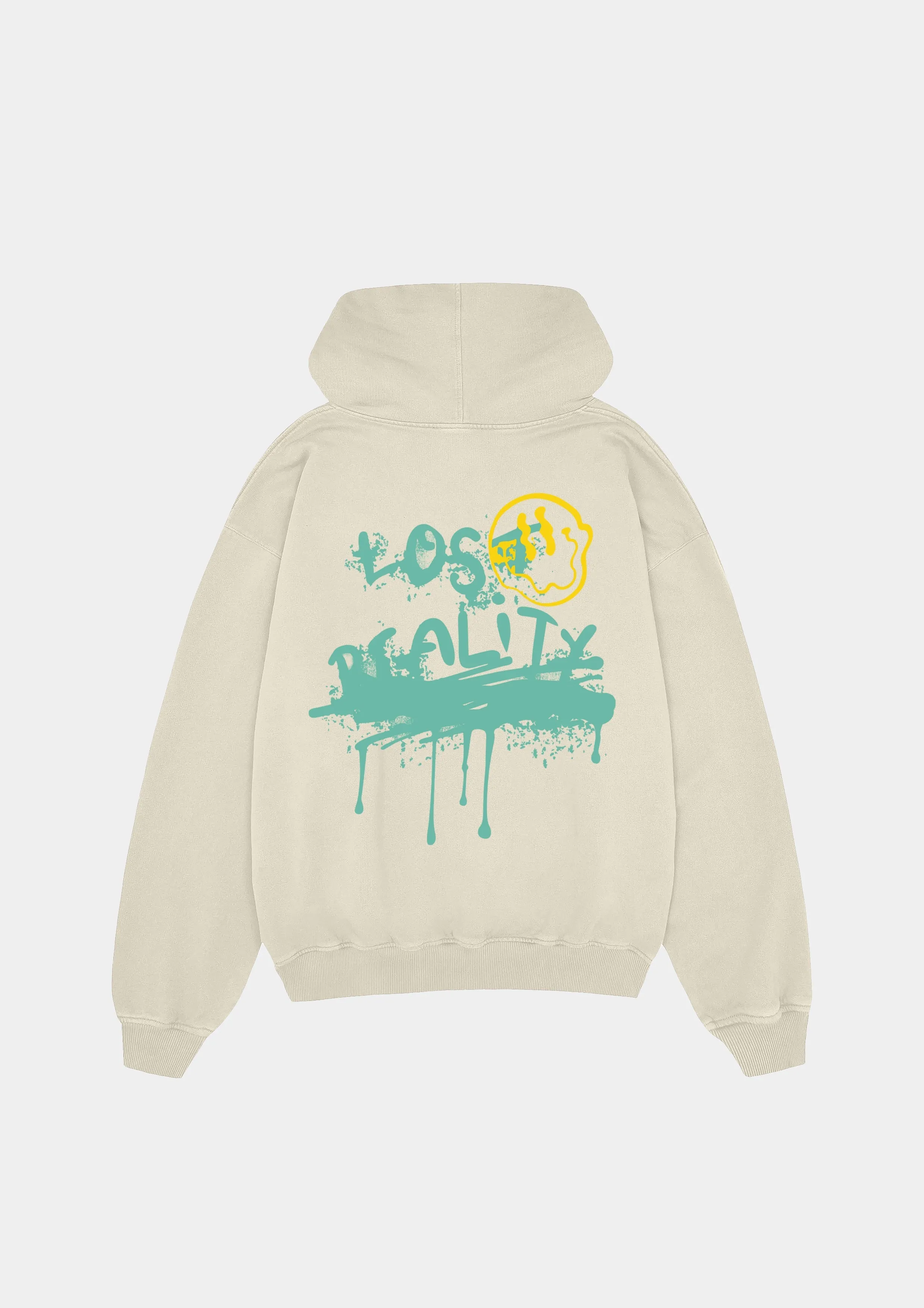 Lost Reality Vintage Washed Oversized Hoodie - Cream