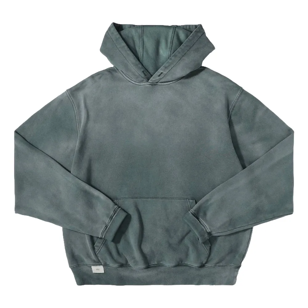 MADNESS MADNESS VINTAGE DISTRESSED HOODIE-TEAL GREEN