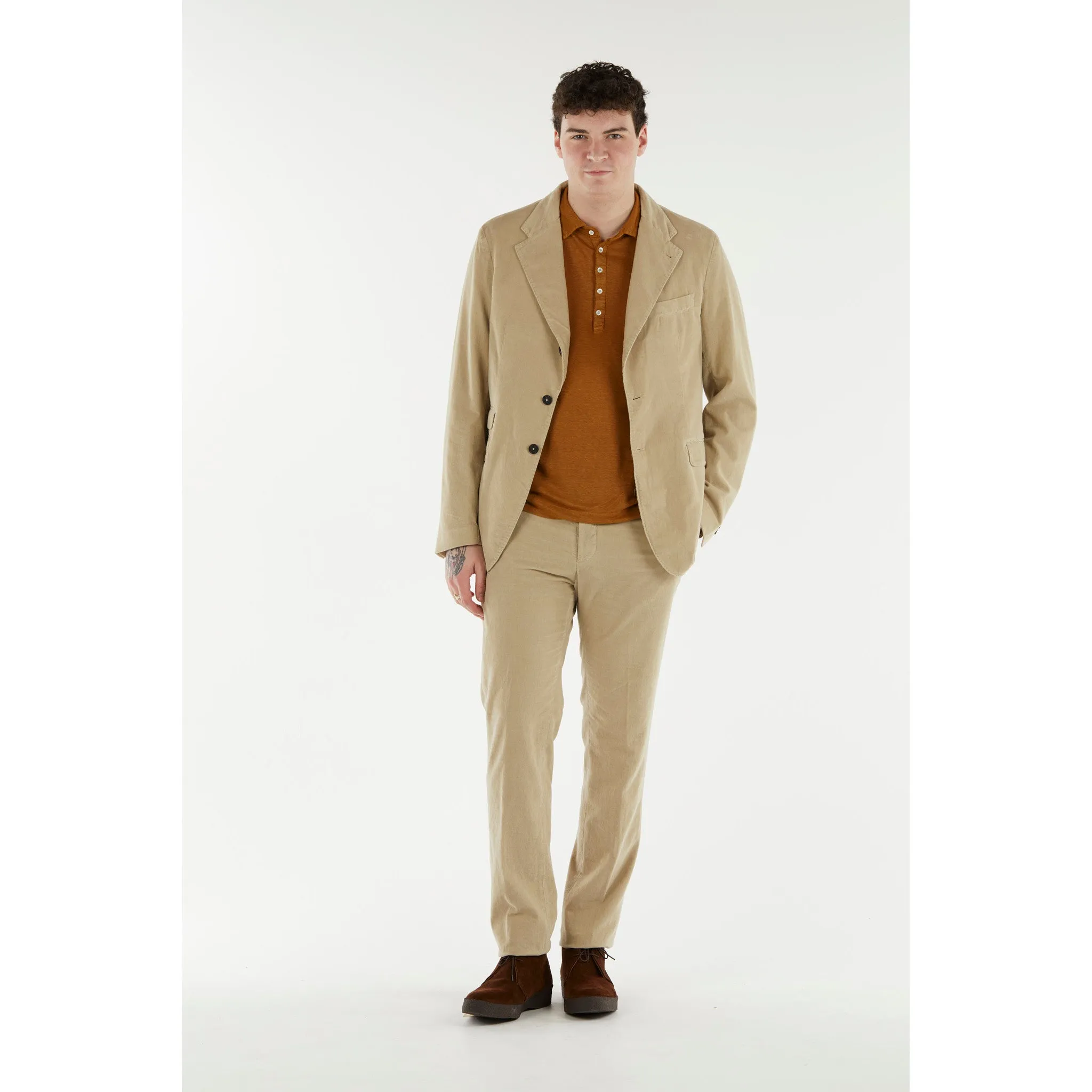 Massimo Alba Corduroy Sloop Suit in Desert