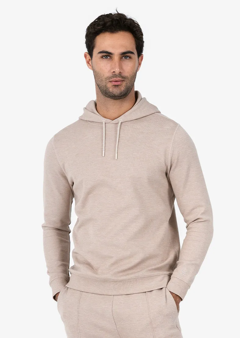 Mens All Around Lounge Hoodie & Shorts Set Oat Marl