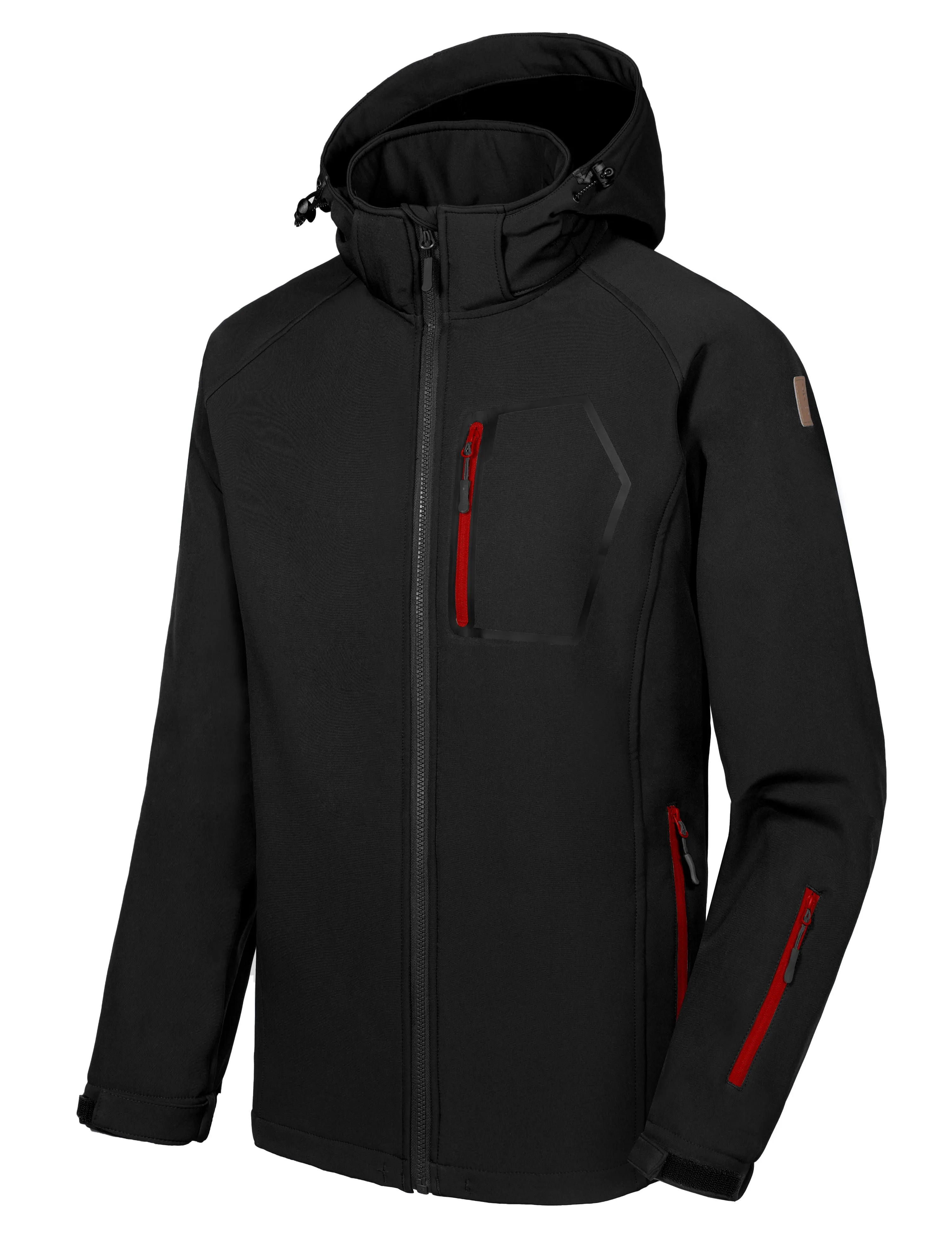 Men's Removable Hood Softshell Fleece Lined Hiking Ski Jackets