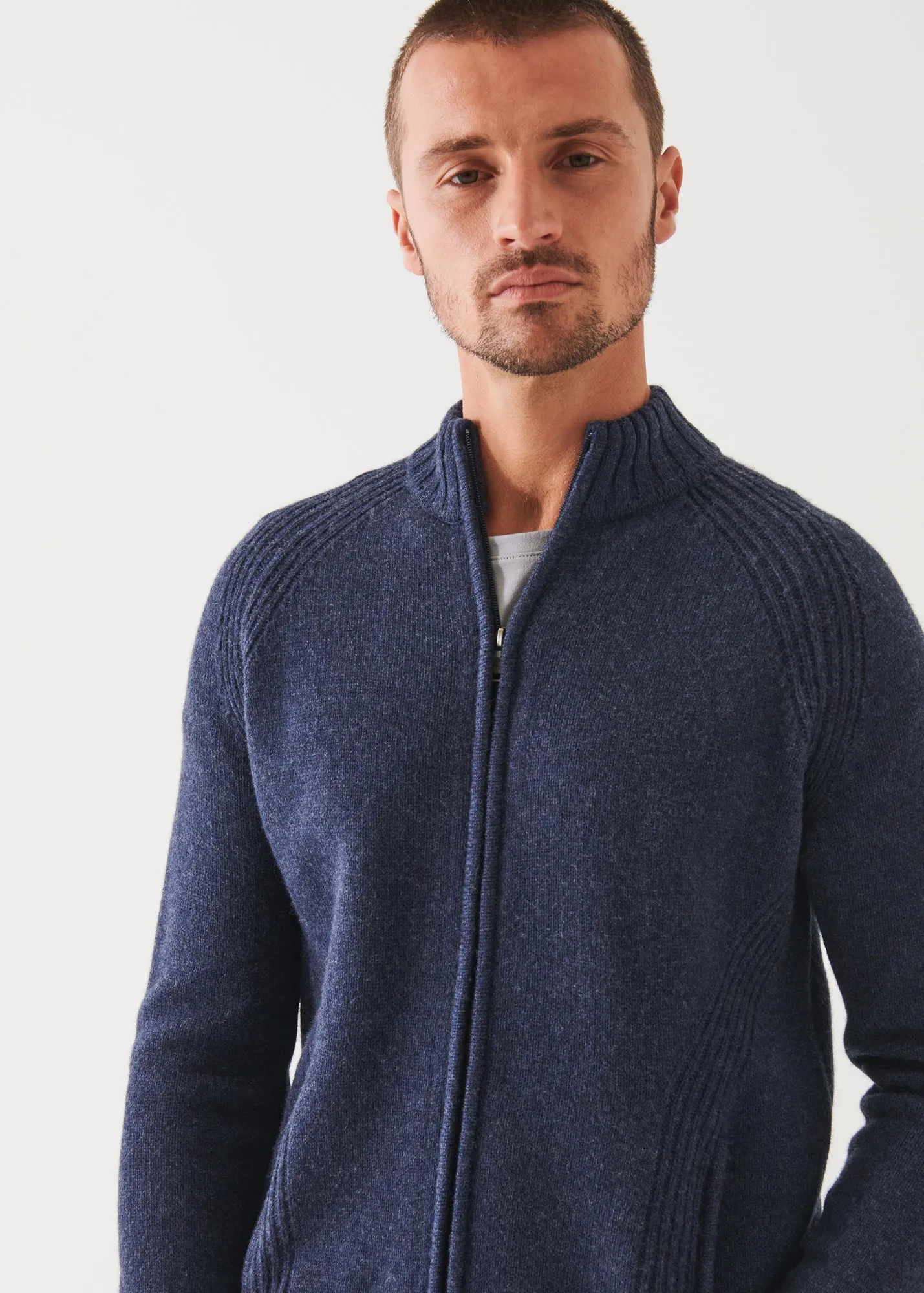 MERINO RAGLAN ZIP CARDIGAN