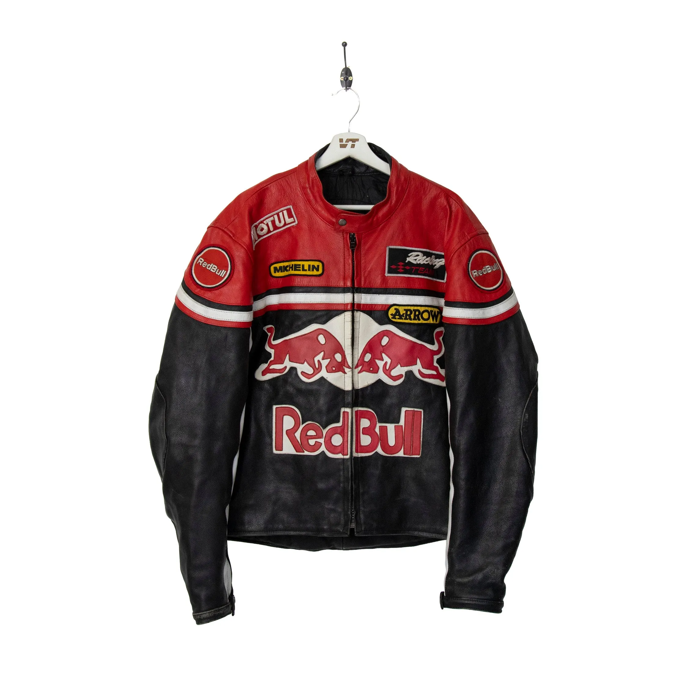 Michelin Red Bull Stripe Racing Leather Jacket