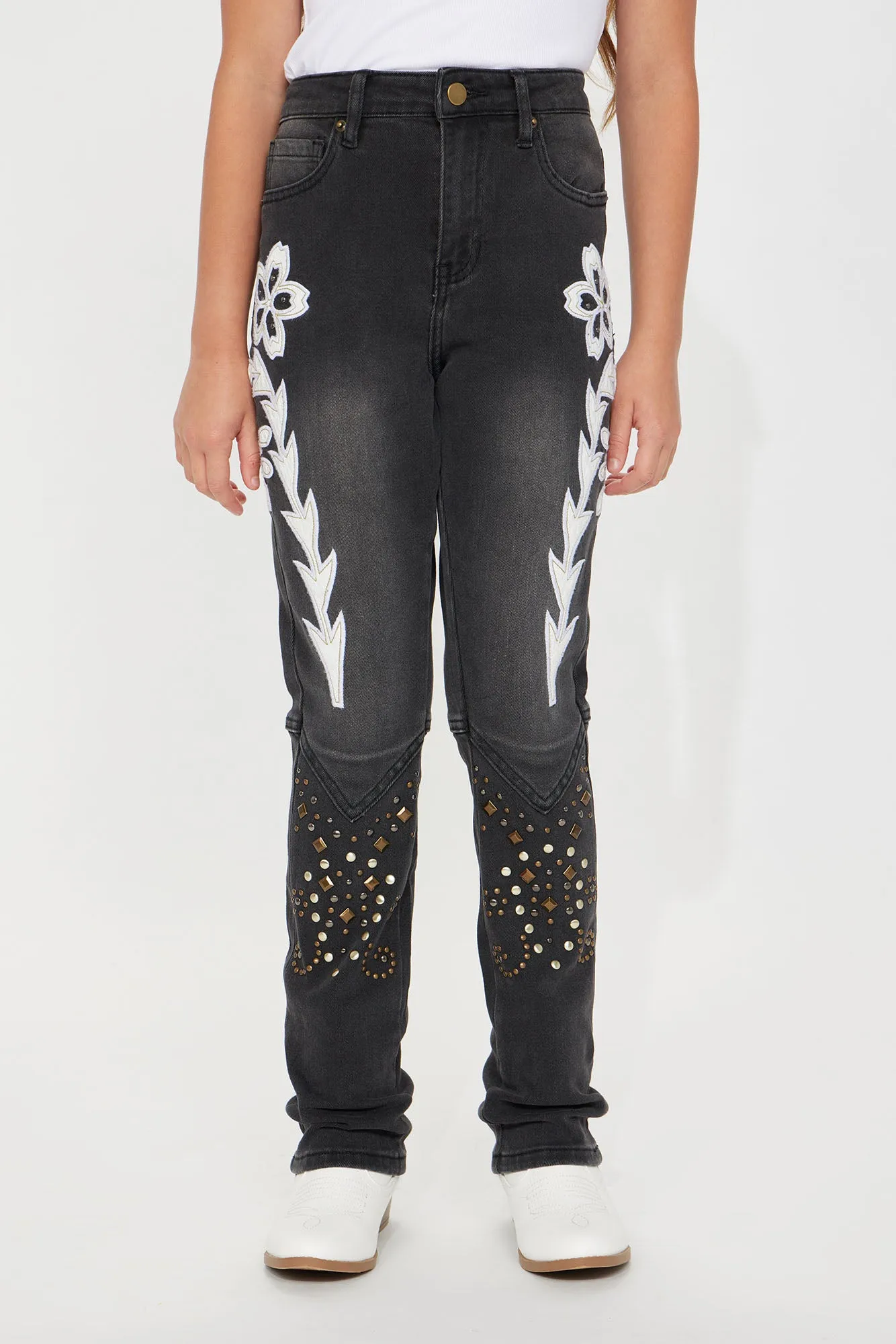 Mini Jolene Stretch Flare Jean - Black