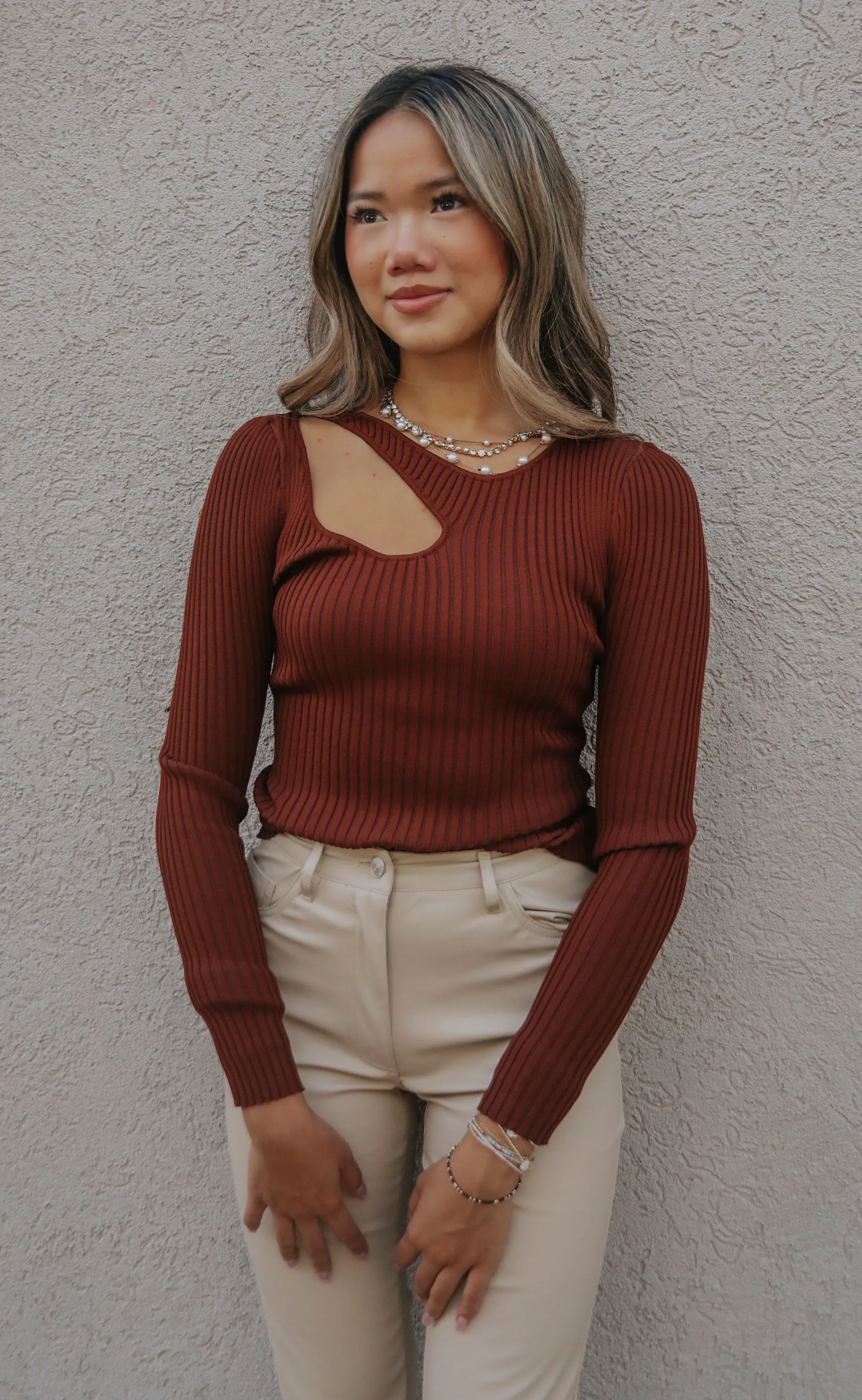 minkpink: amber cutout knit top